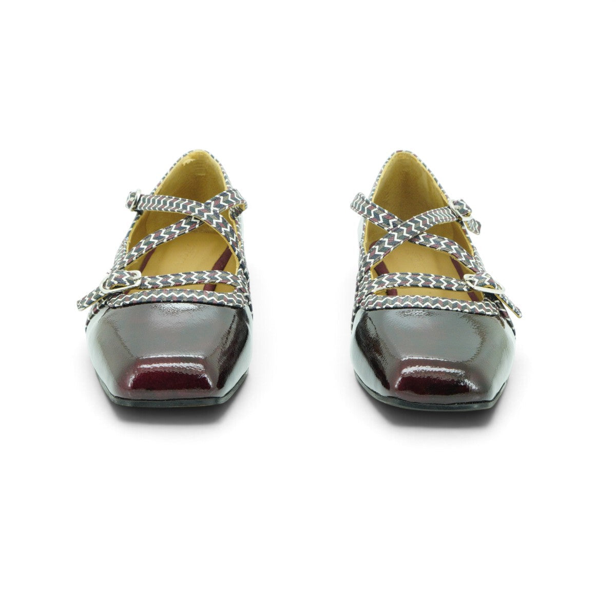 Audley Flat Mary Jane in Antique-textured Burgundy
