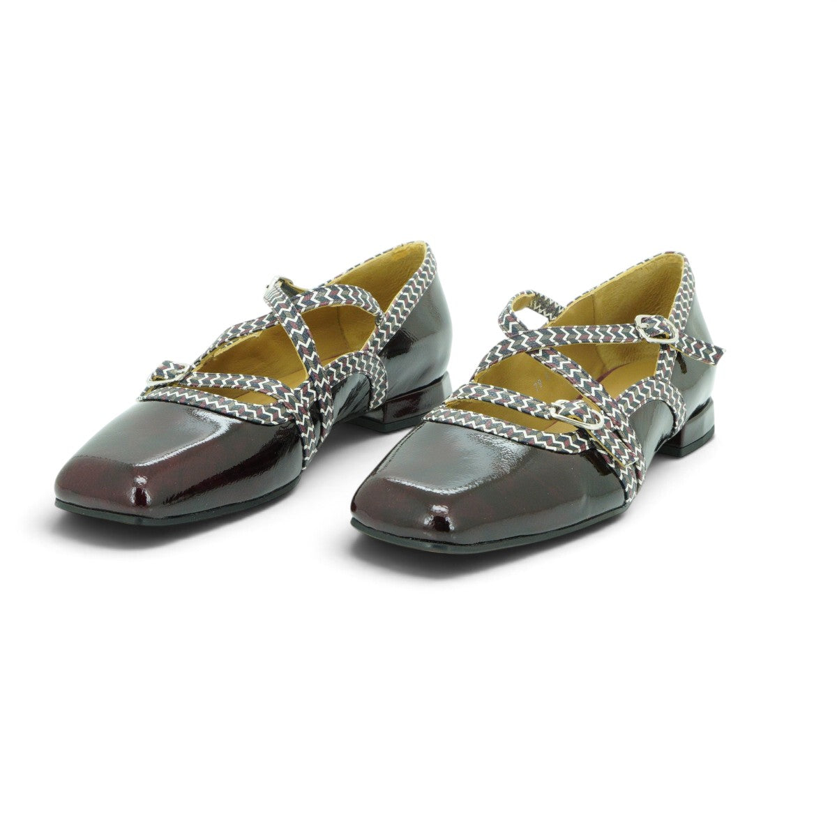 Audley Flat Mary Jane in Antique-textured Burgundy