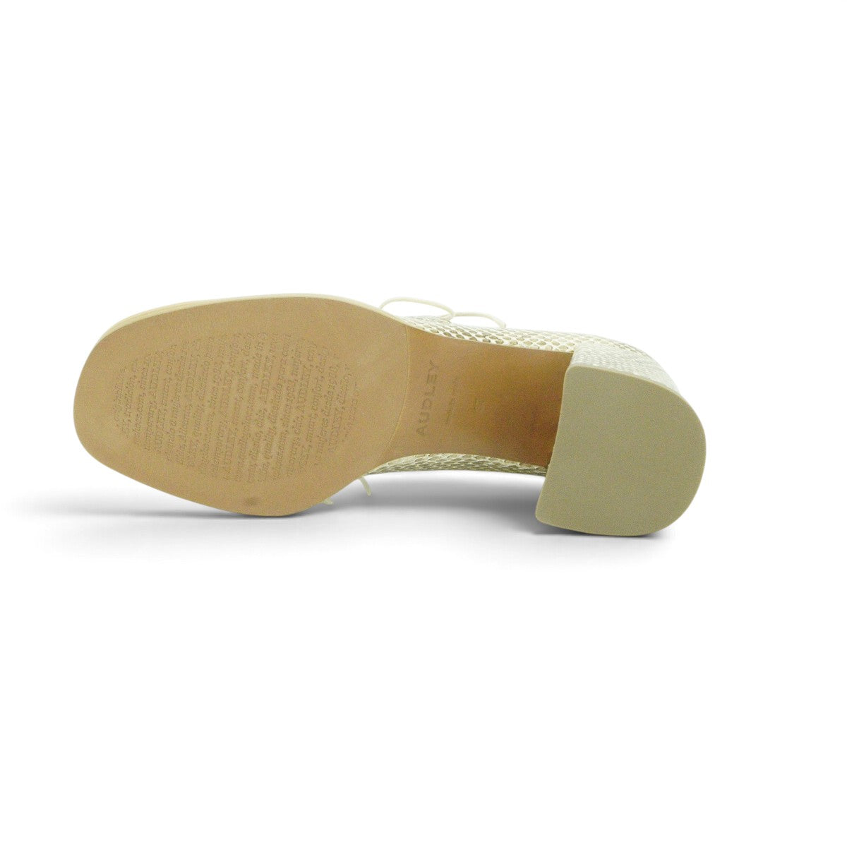 Audley Lace-up Oxford Heel in Champagne Metallic Snake-embossed