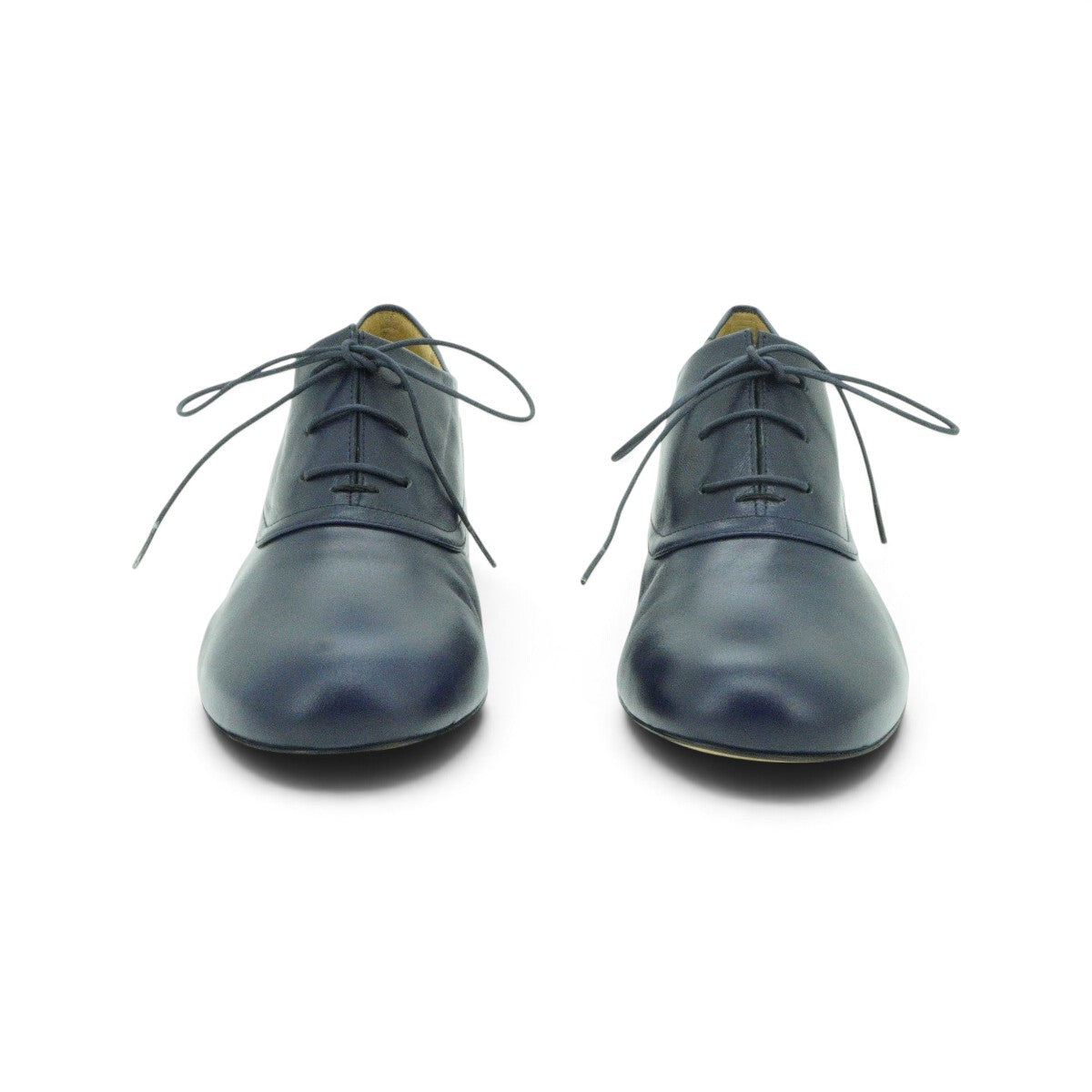 Audley Lace-up Oxford Low Heel in Smooth Navy