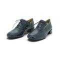 Audley Lace-up Oxford Low Heel in Smooth Navy