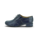 Audley Lace-up Oxford Low Heel in Smooth Navy