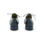 Audley Lace-up Oxford Low Heel in Smooth Navy