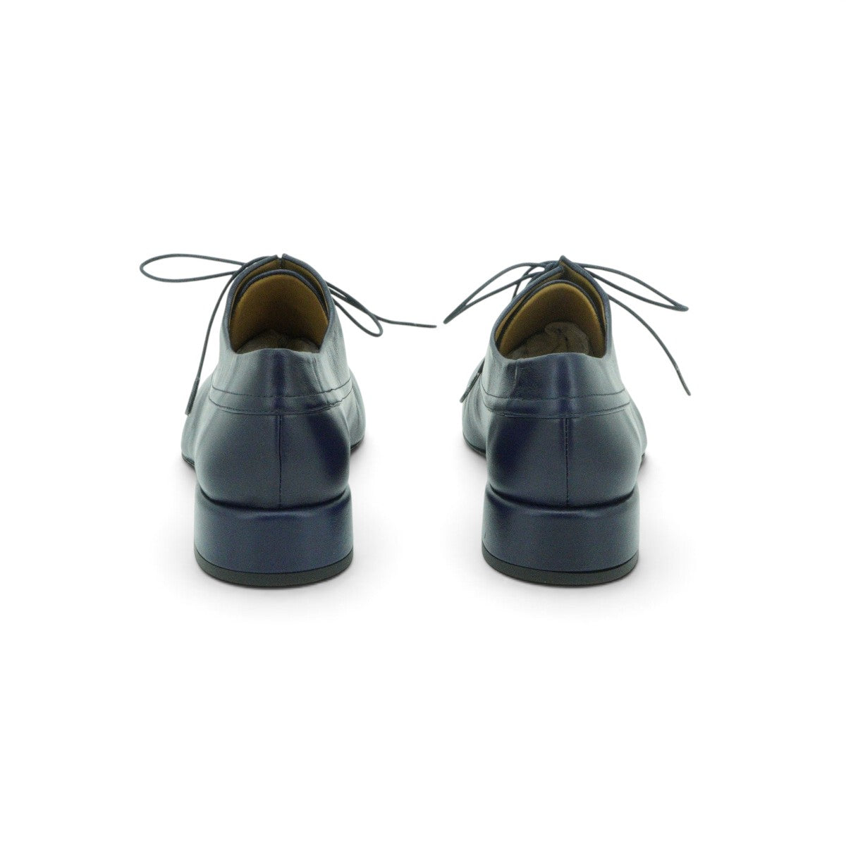 Audley Lace-up Oxford Low Heel in Smooth Navy