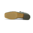 Audley Double-strap Mary Jane in Metallic Bronze Croc-embossed