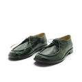 Audley Black Leather Apron-Toe Tyrolean Lace-Up Flat | 2026AUD14
