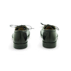 Audley Black Leather Apron-Toe Tyrolean Lace-Up Flat | 2026AUD14