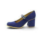 Audley Mary Jane Heel in Rich Cobalt Blue