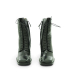 Audley Lace-up Wedge Ankle Boot in Smooth Black