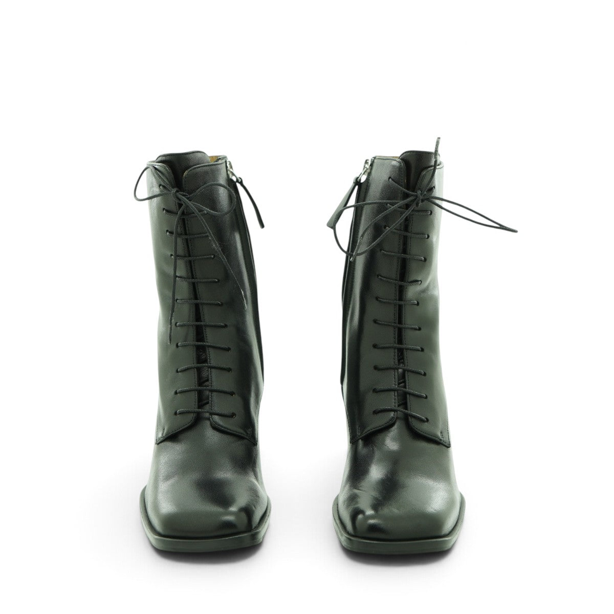 Audley Lace-up Wedge Ankle Boot in Smooth Black