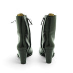 Audley Lace-up Wedge Ankle Boot in Smooth Black