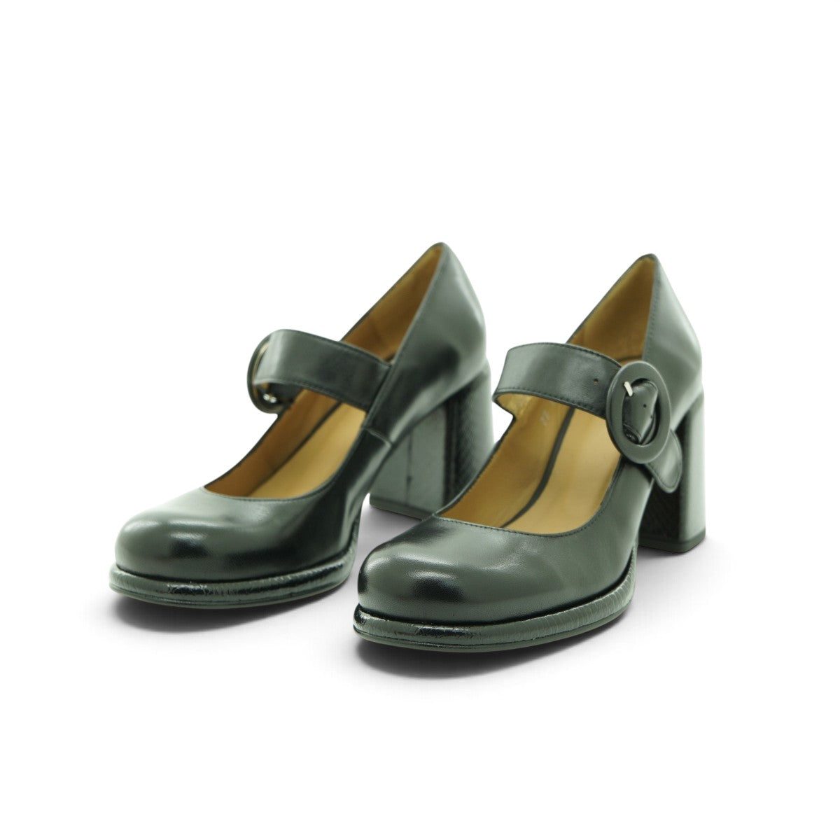 Audley Mary Jane Court Heel in Smooth Black