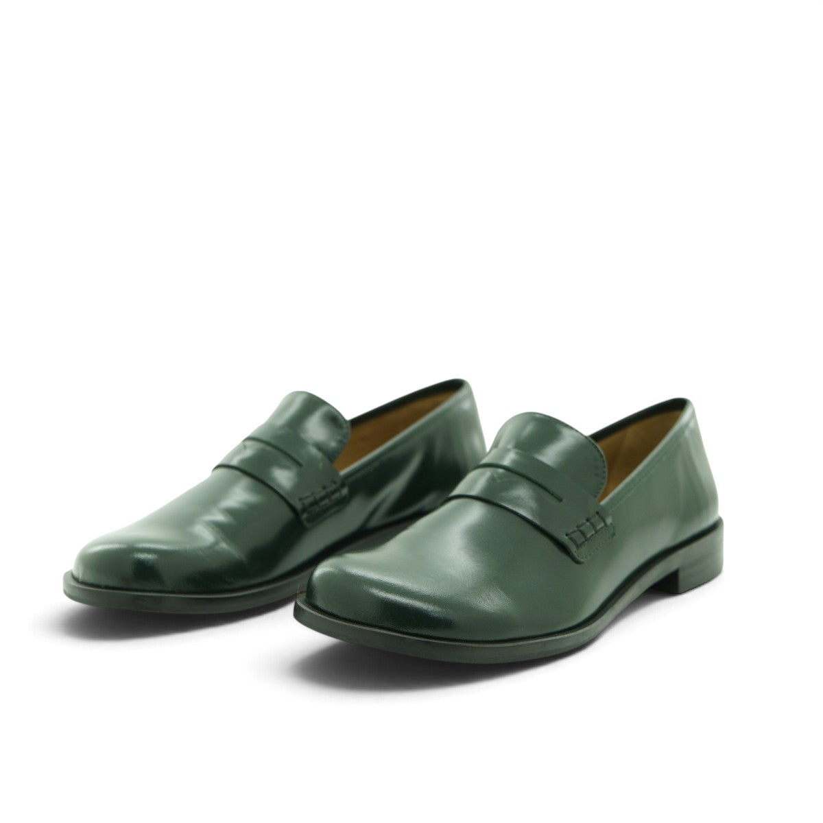 Audley Penny Loafer in Rich Forest Green Polished