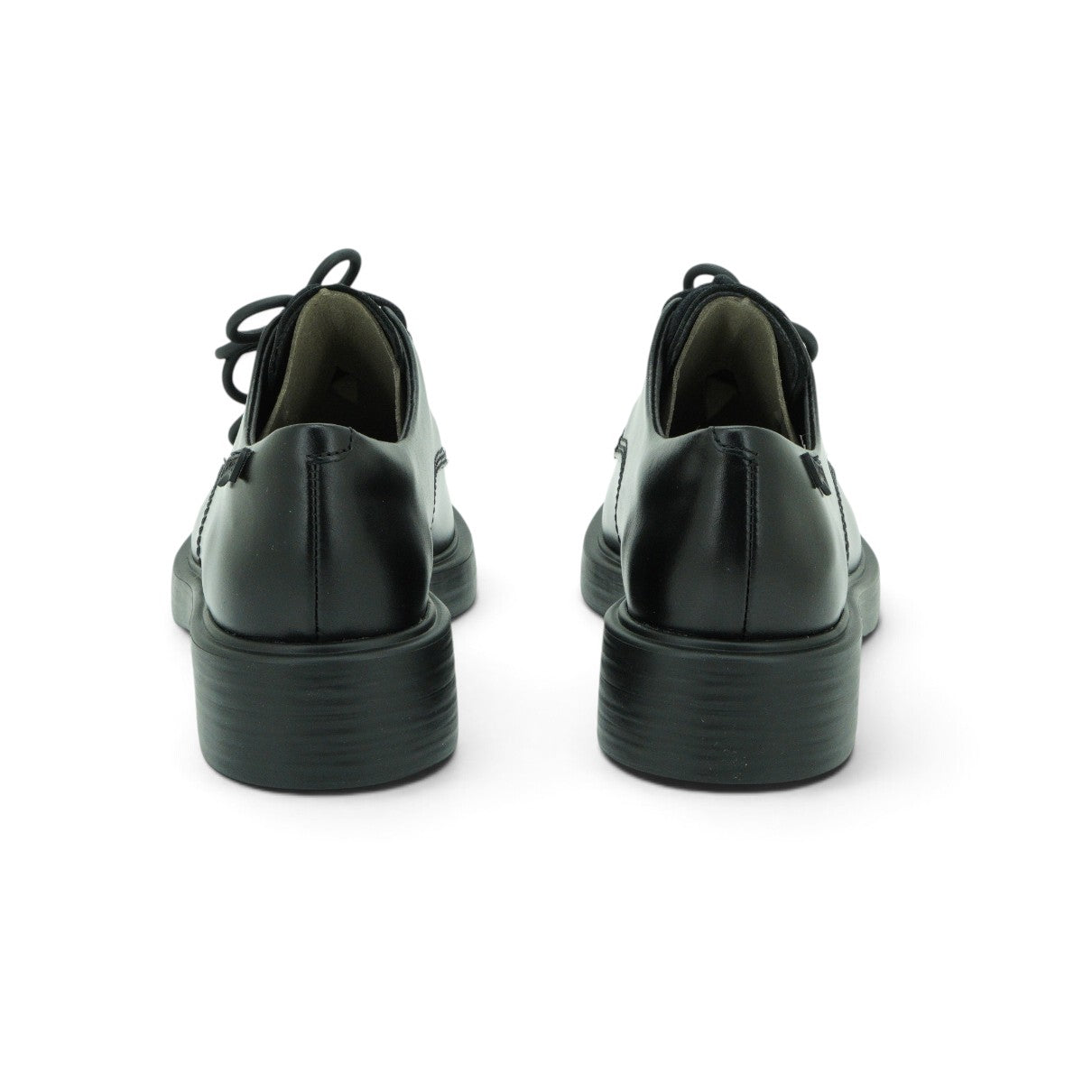 Camper Lace-up Derby Shoe in Smooth Black Polished