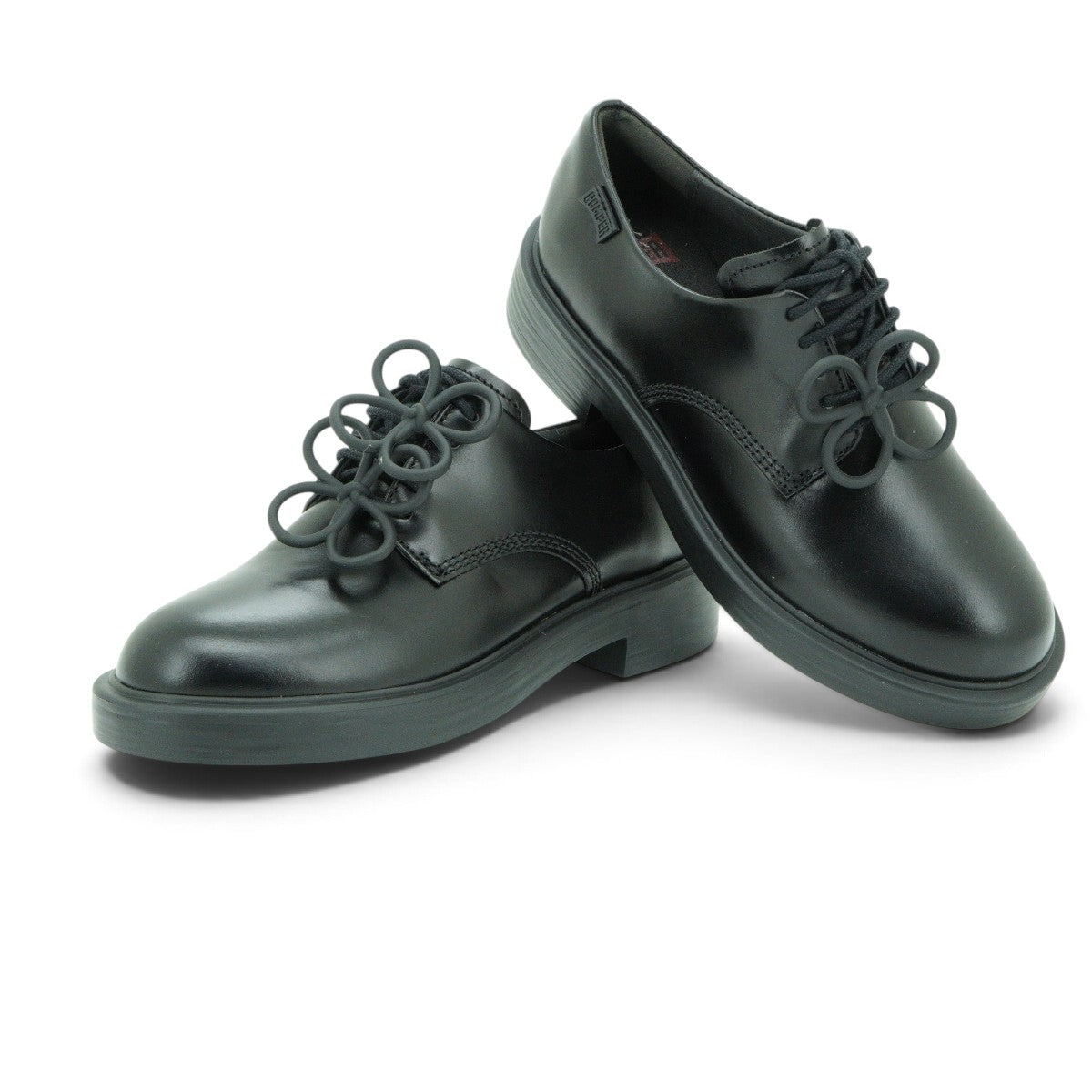 Camper Lace-up Derby Shoe in Smooth Black Polished