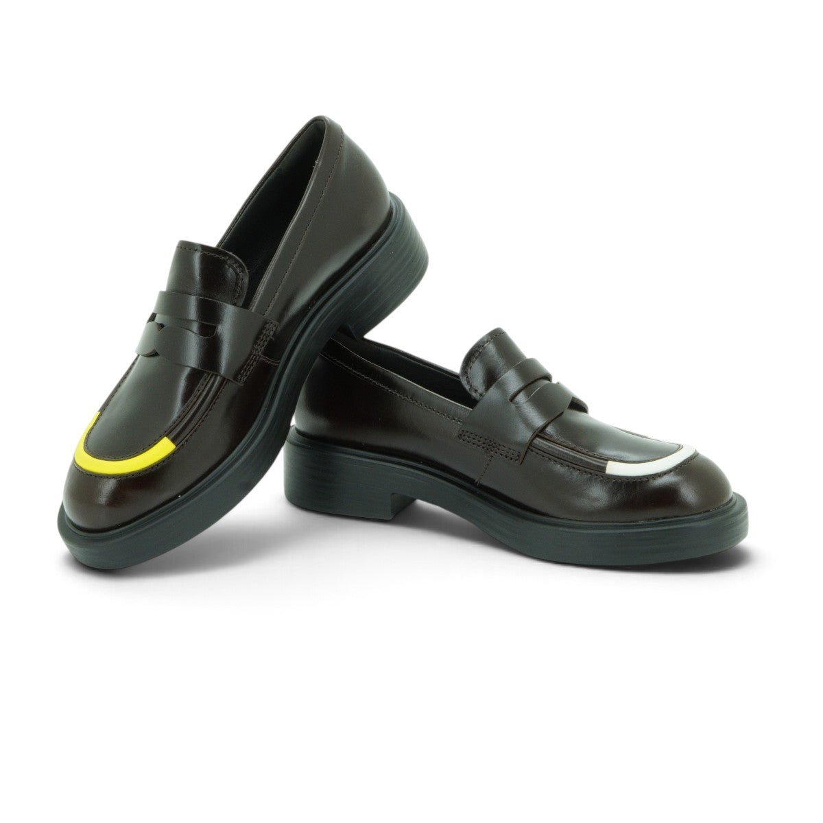 Camper Penny Loafer in Rich Dark Brown Polished