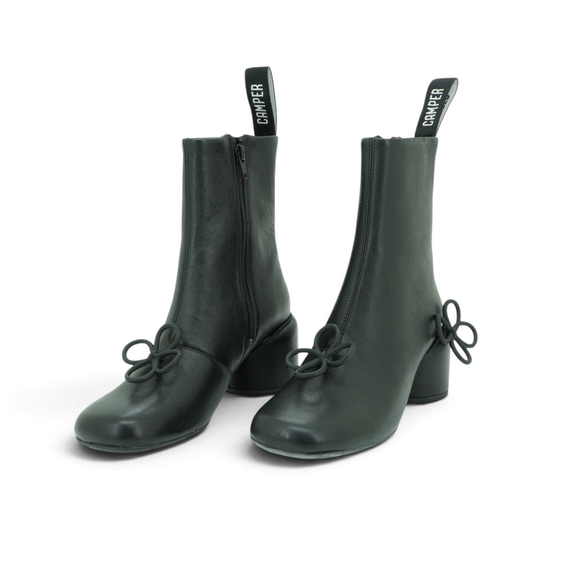Camper Mid-calf Ankle Boot in Smooth Black