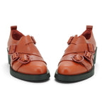 Camper Twins Buckle Shoe in Cognac Leather | 2026CAM17
