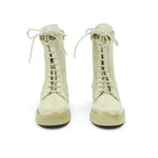 Hispanitas Lace-up Combat Boot in Smooth Cream