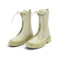 Hispanitas Lace-up Combat Boot in Smooth Cream