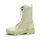 Hispanitas Lace-up Combat Boot in Smooth Cream