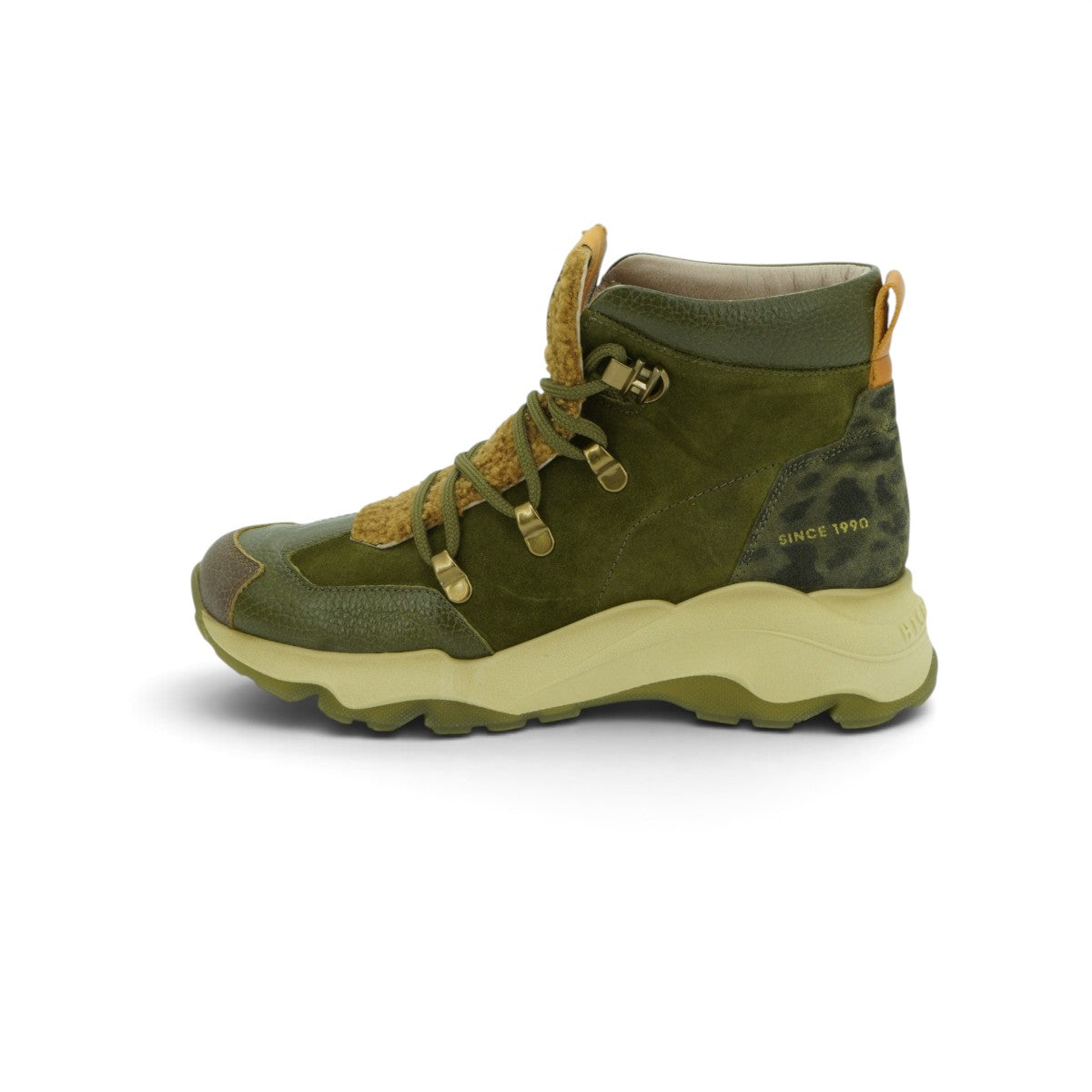 Hispanitas Hiker-style Ankle Boot in Rich Olive