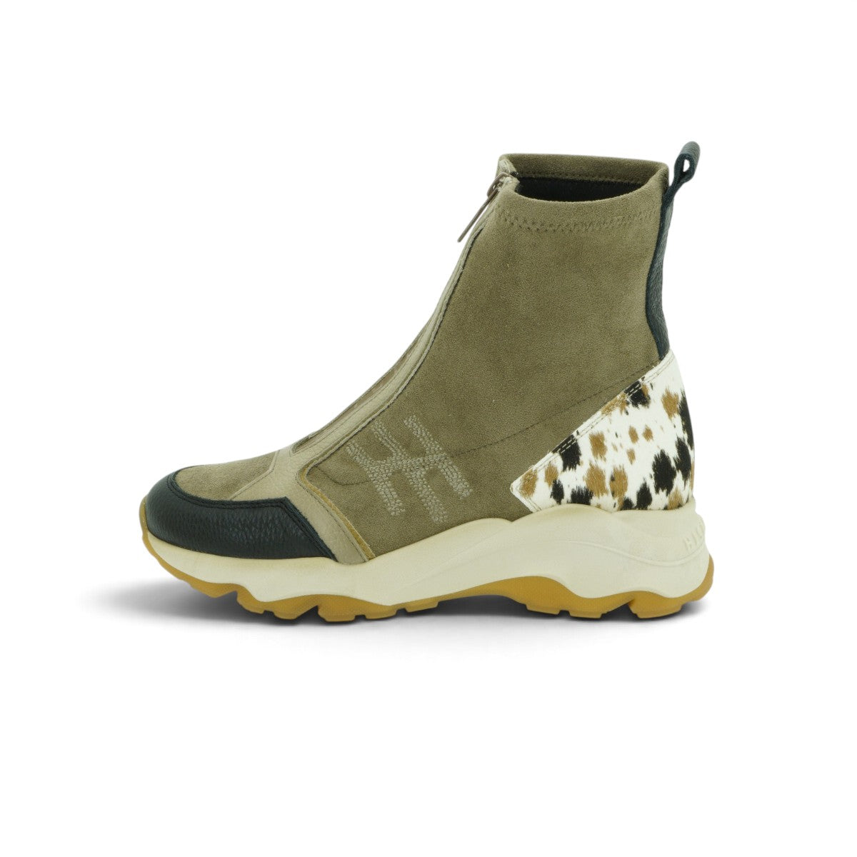 Hispanitas Front-zip Ankle Boot in Soft Light Brown