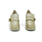Hispanitas Heeled Loafer in Cream Crinkled