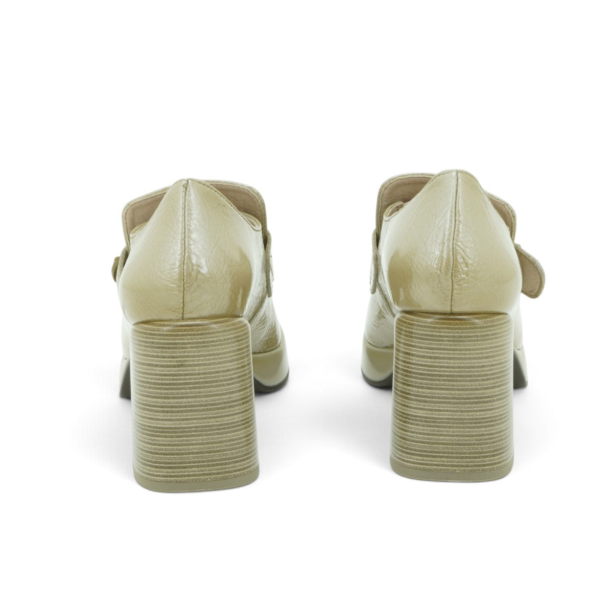 Hispanitas Heeled Loafer in Cream Crinkled
