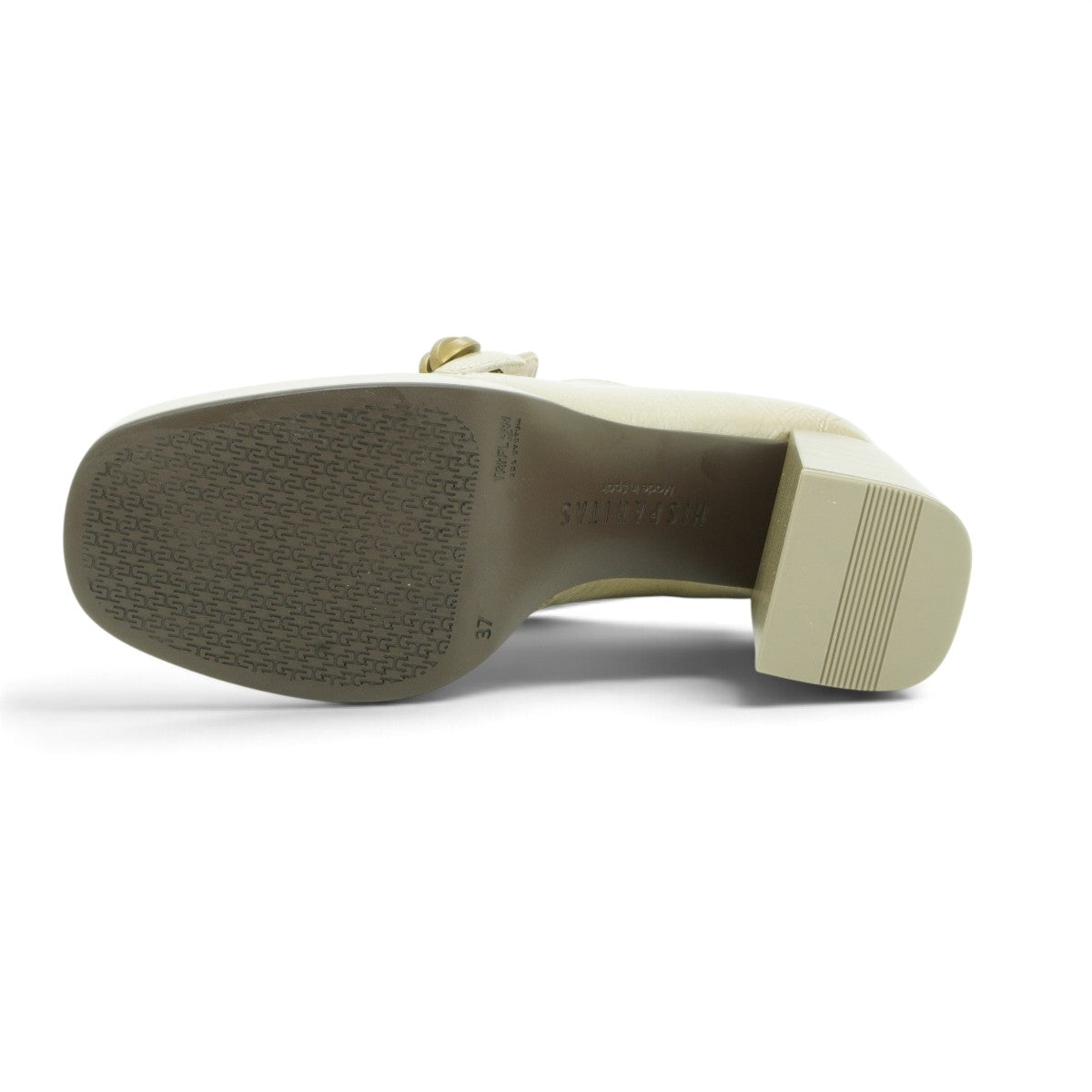 Hispanitas Heeled Loafer in Cream Crinkled