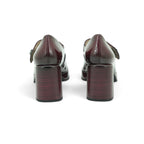 Hispanitas Mary Jane Platform Court Shoe in Rich Burgundy Crinkled