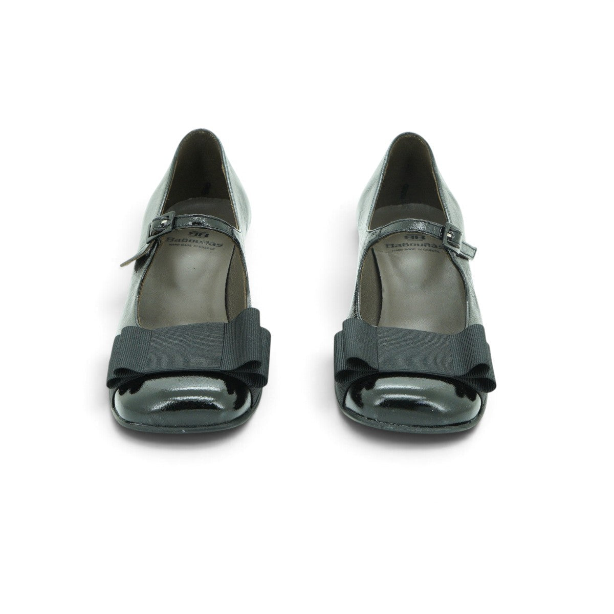 Vavoulas Black Patent Leather Grosgrain Bow Mary Jane Block Heel | 2026VAV01