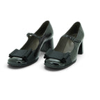 Vavoulas Black Patent Leather Grosgrain Bow Mary Jane Block Heel | 2026VAV01