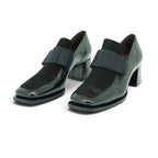 Vavoulas Black Patent Leather Grosgrain Bow Square-Toe Loafer Block Heel | 2026VAV02