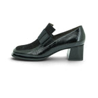 Vavoulas Black Patent Leather Grosgrain Bow Square-Toe Loafer Block Heel | 2026VAV02