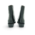 Vavoulas Black Leather Studded Pointed-Toe Western Ankle Boot | 2026VAV03