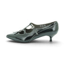 Vavoulas Black Patent Leather Double T-Bar Pointed-Toe Kitten Heel | 2026VAV04
