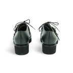 Vavoulas Black Leather Double Buckle Lace-Up Oxford Lug Sole | 2026VAV05