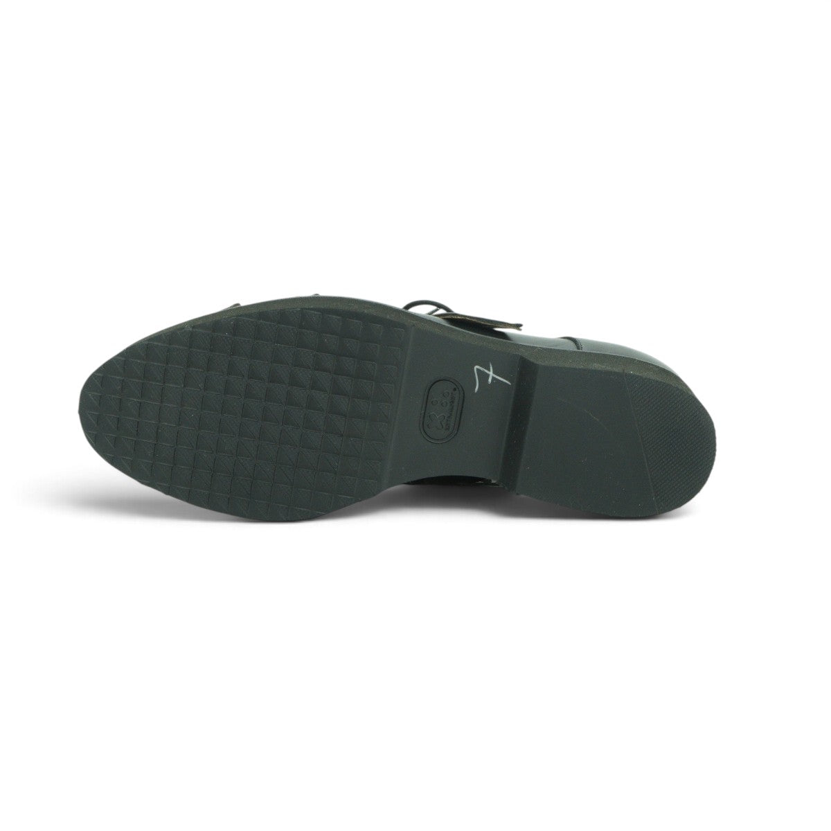 Vavoulas Black Leather Double Buckle Lace-Up Oxford Lug Sole | 2026VAV05