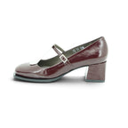 Vavoulas Burgundy Patent Leather Cream T-Bar Square-Toe Mary Jane Block Heel | 2026VAV10