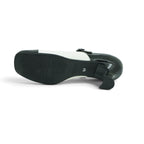 Vavoulas Black Patent & White Leather Two-Tone Scallop Mary Jane Kitten Heel | 2026VAV12