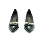 Vavoulas Black Patent Leather Two-Tone Bow Pointed-Toe Stiletto Court Pump | 2026VAV13
