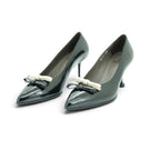 Vavoulas Black Patent Leather Two-Tone Bow Pointed-Toe Stiletto Court Pump | 2026VAV13