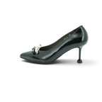 Vavoulas Black Patent Leather Two-Tone Bow Pointed-Toe Stiletto Court Pump | 2026VAV13