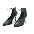 Vavoulas Black Leather Gladiator Lace-Up Cut-Out Pointed-Toe Spool Stiletto Bootie | 2026VAV17