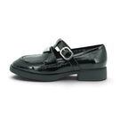 Vavoulas Black Patent Leather Silver Buckle T-Bar Round-Toe Flat Loafer Mary Jane | 2026VAV19
