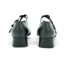 Vavoulas Black Leather Triple-Strap Square-Toe Block Heel Mary Jane | 2026VAV21
