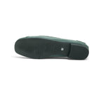 Vavoulas Sage Green Leather Floral Embroidered Round-Toe Ballet Flat | 2026VAV23