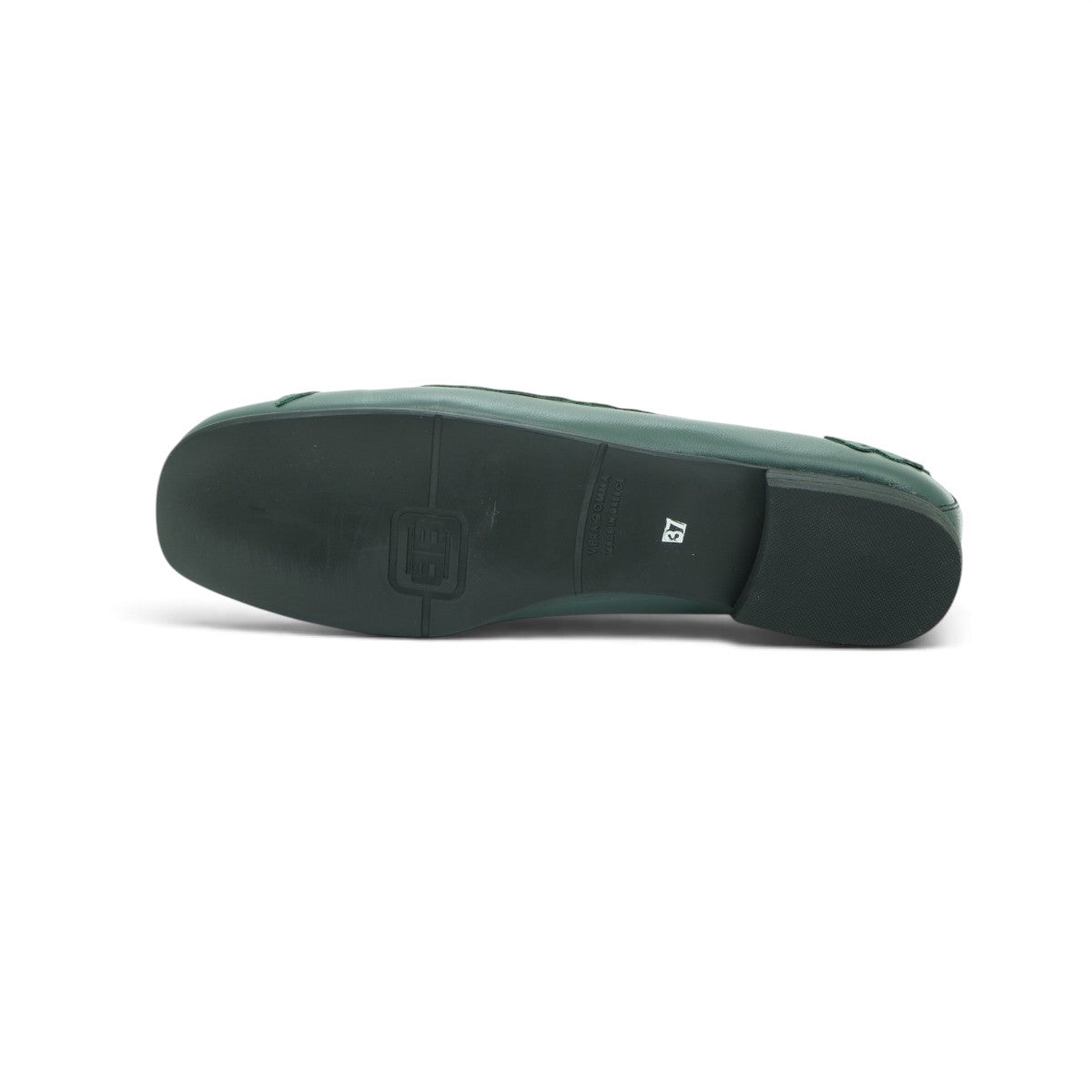 Vavoulas Sage Green Leather Floral Embroidered Round-Toe Ballet Flat | 2026VAV23