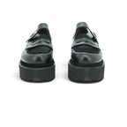 Vavoulas Black Leather & Fabric Mary Jane Loafer Platform Lug Sole | 2026VAV24